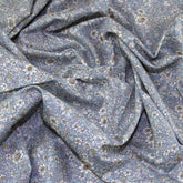 Tissu popeline 100 % coton à petits motifs floraux vintage (CP0221-BLEU CIEL)